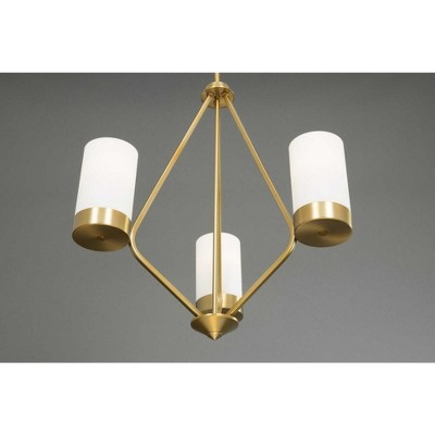 Elevate Mid-Century Modern Brushed Bronze 3-Light Chandelier