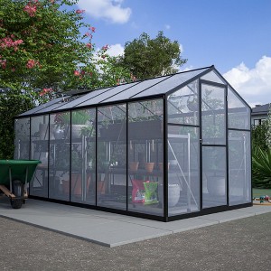 VYNXARIA 6*12 Thicked Polycarbonate Greenhouse, Greenhouse with Double Flush Door,Walk-in Large Winter Greenhouse,Black - 1 of 4