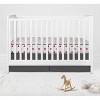 Bacati - Boys Baseball Muslin Red Gray 10 pc Crib Bedding Set with 4 Swaddling Blankets - 3 of 4