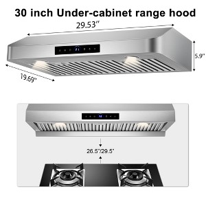 Hooure 30-Inch 1200 CFM 4-Speed Settings  Range Hood with Gesture Control - 1 of 4