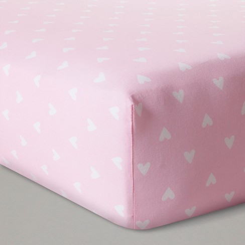 Fitted Crib Sheet Hearts Cloud Island Pink Target