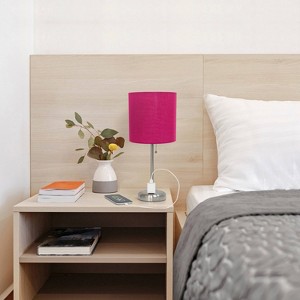 Creekwood Home Contemporary Bedside Table Lamp with Power Outlet - 1 of 4