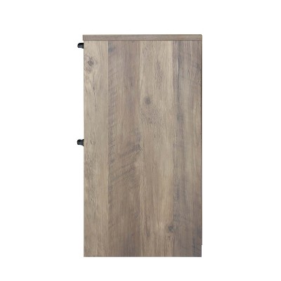 Oak 2-Drawer File Cabinet with 3 Shelves