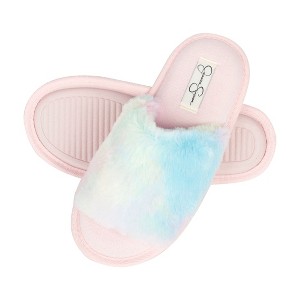 Jessica Simpson Womens Fuzzy Open Toe Slide Slipper - 1 of 4