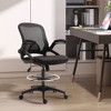 NicBex Adjustable Height Mesh Drafting Office Chair with Lumbar Support,Flip-up Armrests,Footrest Ring for Work Study,Black - 2 of 4