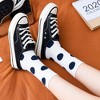Anna-Kaci Women's 3-Pack Polka Dot Crew Socks Soft Knit Stretch Fabric Bold Retro Dot Pattern Sock Set - Multicolored-1 - 4 of 4