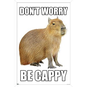 Trends International Capybara - Be Cappy Framed Wall Poster Prints - 1 of 4