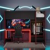 Twin/Full Size Gaming Loft Bed with Built-in Desk, Wardrobe, LED and a Drawer, Pine Wood Bed Frame, Black - ModernLuxe - 2 of 4