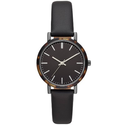 Women's Tort Bezel Strap Watch - A New Day™ Brown