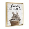 Stupell Industries Bunnies & Laundry Basket Black Framed Floater Canvas Wall Art - 3 of 4