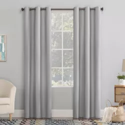 84"x40" Lindstrom Textured Draft Shield Fleece Insulated Energy Saving Grommet Top Room Darkening Curtain Panel Gray - No. 918