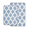 LunaLulinlk 15-Piece Marble Polyester Shower Curtain Set, Blue - 2 of 4