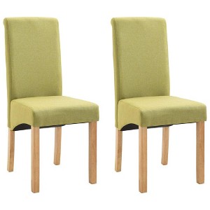 vidaXL Dining Chairs, 2 Pcs, Green Fabric - 1 of 4