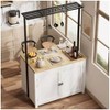Nasitip 42" Kitchen Island with Storage, Multi-Functional Kitchen Cart with Thick Countertop, 2-Tier Shelves 5 Hooks Black - 4 of 4