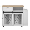 Multifunctional Dog Crate Furniture, Kitchen Island End Table with Storage for Kitchen or Dining Room, Sliding Doors & Wheels for Small to Medium Dogs - 4 of 4