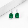 Ross-Simons 8.50 ct. t.w. Simulated Emerald and 1.10 ct. t.w. CZ Drop Earrings in Sterling Silver - 4 of 4