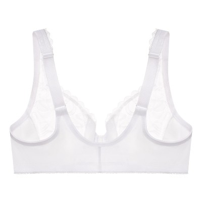 Glamorise Womens Wonderwire Front-closure Stretch Lace Underwire Bra 9245 White 48d : Target