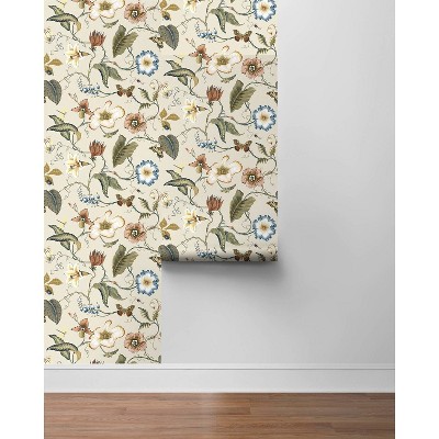 Alabaster Floral Peel and Stick Vinyl Wallpaper Roll