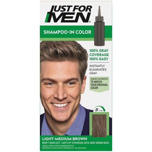 Just For Men Shampoo-in Color Gray Hair Coloring For Men - Light-medium  Brown - H-30 : Target