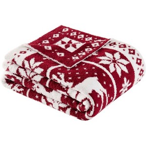 Super Soft Christmas Throw For Couch Bed Fuzzy Fluffy Fleece Cozy Like Chenille Cute Tree Deer Snow Pattern Thick And Warm For Wintertwin - 1 of 4