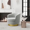 Hyleory Velvet Swivel Barrel Chair(set of 2) - 3 of 4
