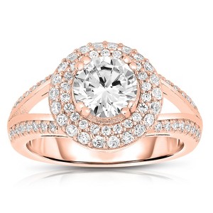Guili 18K Rose Gold-Plated .925 Sterling Silver Cubic Zirconia Ring with a Stylish Design for an Elegant Sparkle. White or Rose Gold, Sizes 6-8. - 1 of 3