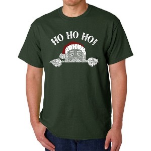 LA Pop Art Peeking Santa - Men's Word Art T-Shirt - 1 of 4
