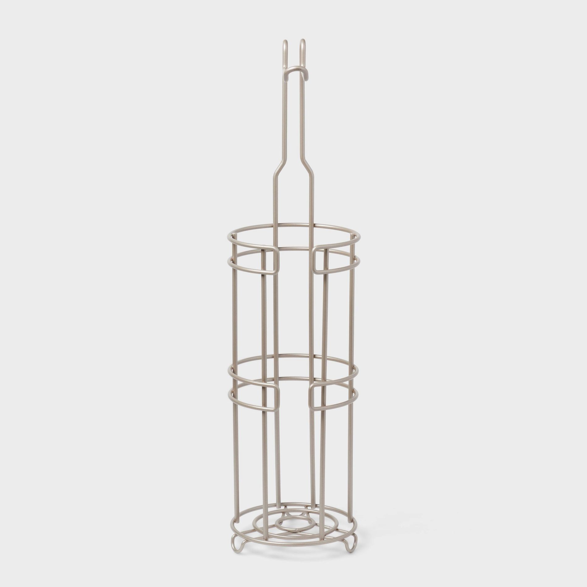 4 Roll Reserve Plus Freestanding Toilet Tissue Holder Silver - Threshold™: Steel Construction, 23.937" Height, 6.5" Width