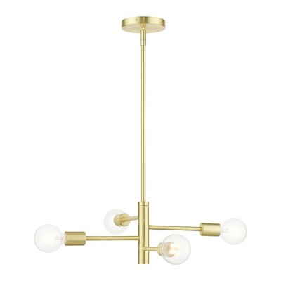 Livex Lighting Bannister 4 - Light Chandelier in  Satin Brass