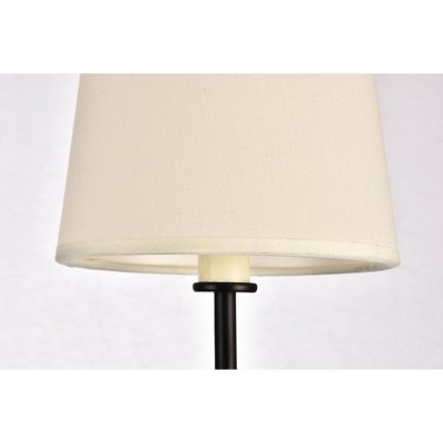 Mel Black Metal Dimmable Wall Sconce with Fabric Shade
