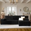 XIZZI Modular Left/Right Chaise Sectional Sofa, Quick-Ship Synthetic Leather or 4 Shimmer Fabric | Zero Assembly | High Density Foam & Pocket Springs - 2 of 4