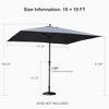 PURPLE LEAF Patio Umbrella Outdoor Table Umbrella Aluminum Frame Market Umbrella Sun Umbrella with 8 Sturdy Ribs - 3 of 4