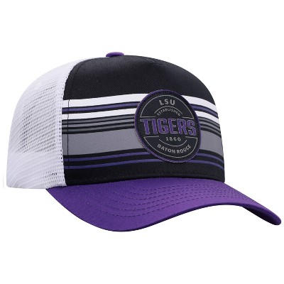 NCAA LSU Tigers Men's Vista Black with Hard Mesh Snapback Hat