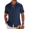 COOFANDY Mens Button Down Short Sleeve Shirt Casual Beach Shirt Summer Vacation Textured Shirts - 4 of 4