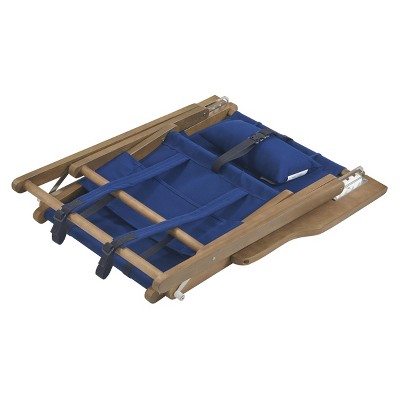 Blue Eucalyptus Wood Folding Camping Chair with Arms
