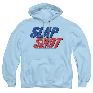 Slap Shot Blue & Red Logo Adult Pull-Over Hoodie - 1 of 4