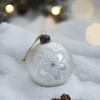 NAYSAYE Party Decoration and Accessories Set of 6 Glass Christmas Ball Ornaments for Christmas Tree Decors, White, 3.9"*3.9"*0.09" - 4 of 4