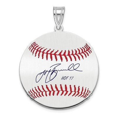 Black Bow Jewelry Sterling Silver Jeff Bagwell Signature MD Enamel Baseball Pendant