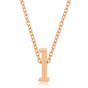 ShineHigh Rose Gold Initial Pendant Necklaces – Personalized Alphabet Letter NecklaceS in Polished Finish with Adjustable Link Chain - 1 of 1