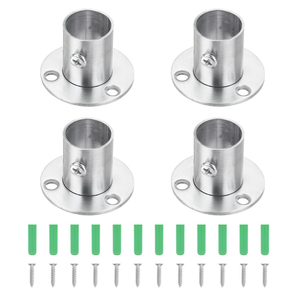 Unique Bargains Flange Closet End Supports Diameter Rod Bracket 4 Pcs - thumbnail 5
