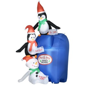 ChicFurnit Inflatable Holiday Decorations 6FT Christmas Penguins Snowman Inflatable Decoration for Holiday Display, Multicolored, 35.5"*43.3"*72.8" - 1 of 4