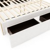 Okak Platform Bed Frame with 4 Drawers No Box Spring Needed Upholstered Bed with Gold Decoration Easy to Assemble, White - 4 of 4