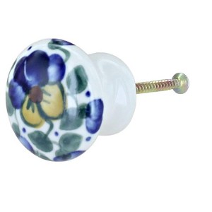 Blue Rose Polish Pottery 67A WR Unikat Drawer Pull - 1 of 1