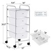 Yaheetech Drawers Rolling Storage Cart Metal Frame Plastic Drawers for Office/Home/Study - image 3 of 4