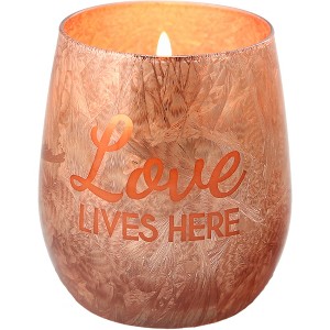 Pavilion Gift Company - Love - 10 oz - 100% Soy Wax Electroplated Candle Scent: Cotton - Flame Candles - 1 of 4
