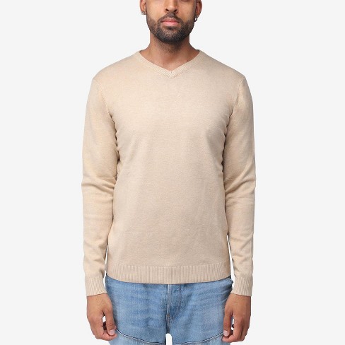 X Ray Men's Slim Fit Pullover V-neck Sweater, Sweater For Men Fall Winter  (available In Big & Tall) In Oatmeal Size 3x Large : Target