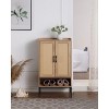 MOEPISY Shoe Cabinet with Rattan Doors, 5-Tier Shoe Storage Cabinet with Open Shelves,Wooden Shoes Rack Organizer, Natural - 2 of 4
