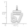 Black Bow Jewelry Sterling Silver, Athletic Collection, Small Polished Number 57 Pendant - 2 of 3