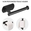 Attop Black Self-Adhesive Toilet Paper Holder, Wall-Mounted Bathroom Storage Rack, Drill-Free Stainless Steel Towel Rack - 2 of 4