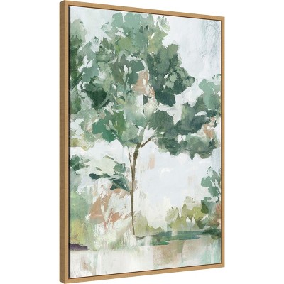 Green and Natural Abstract Landscape Canvas Print with Polystyrene Frame
